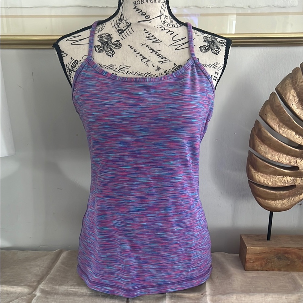 lululemon Purple and Blue Fitted Sleeveless Tank Top with Spaghetti Straps